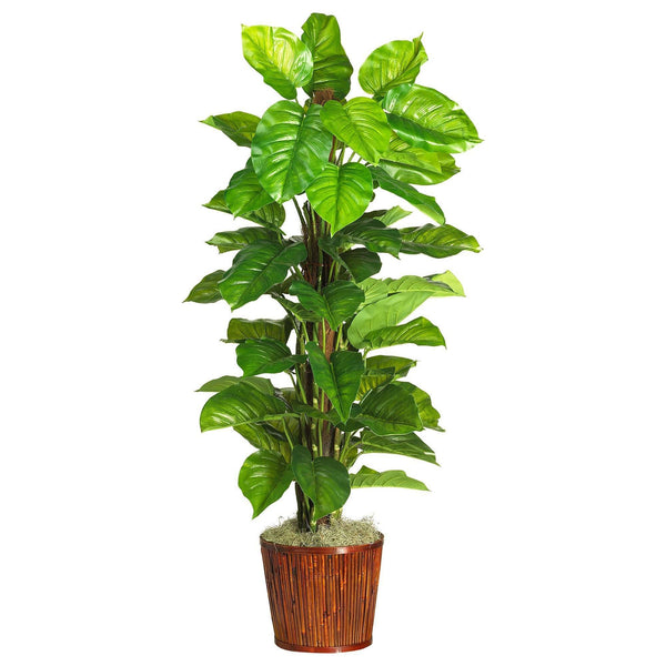 63" Large Leaf Philodendron Artificial Silk Plant (Real Touch)"