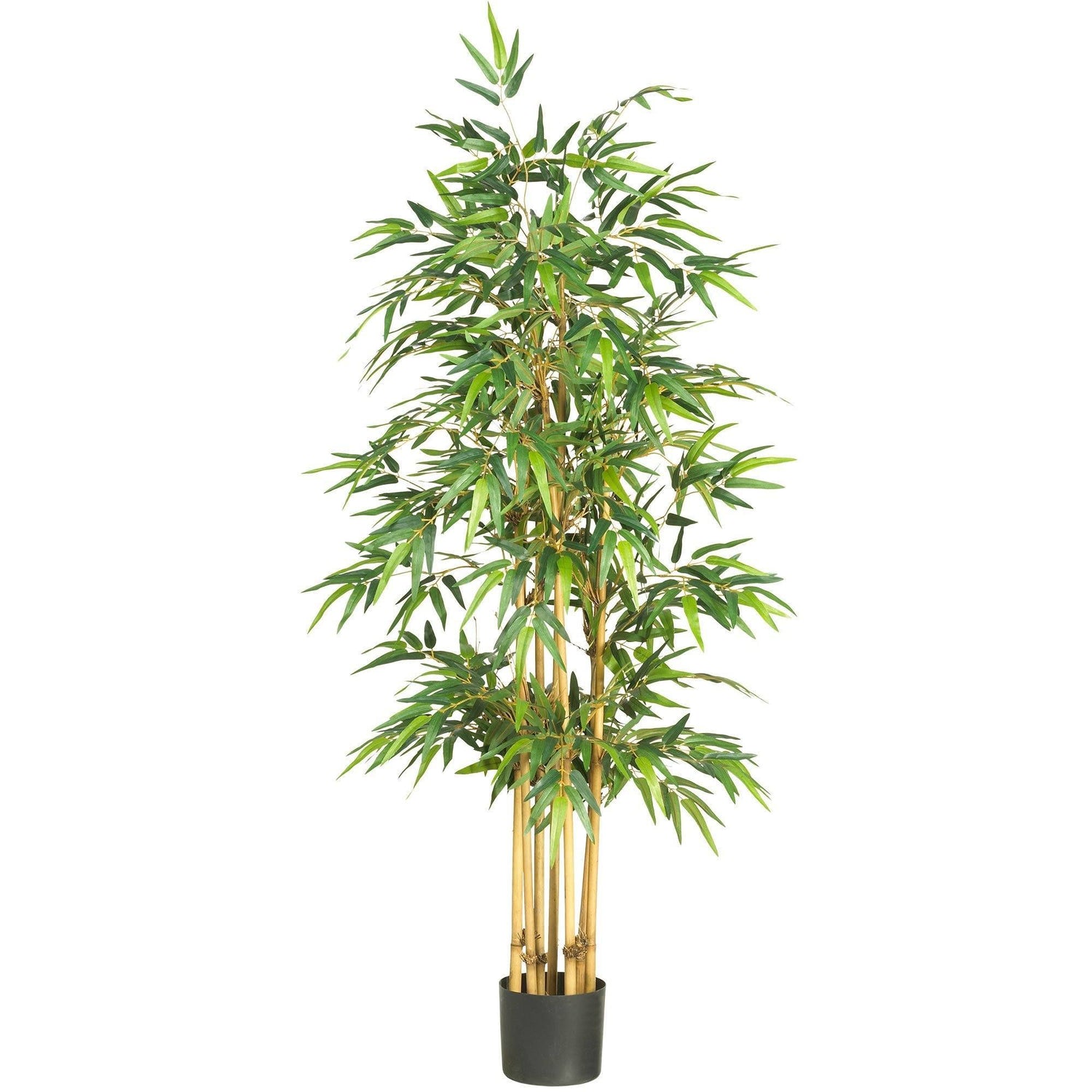 64 Artificial Bamboo Artificial Trees in Wood Cotton Planter , by Nearly  Natural 