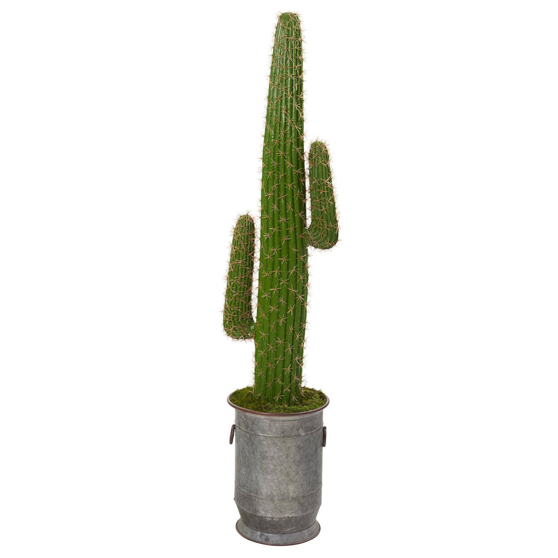 64” Cactus Artificial Plant in Copper Trimmed Metal Planter | Nearly ...