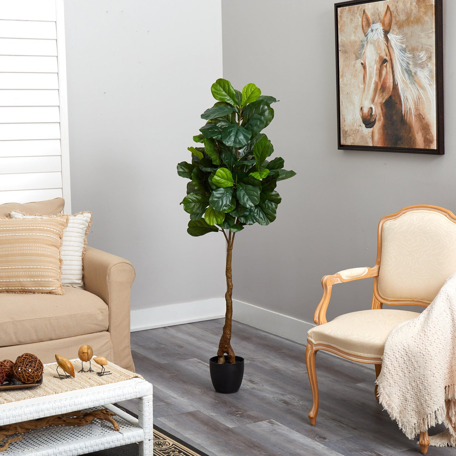 64” Fiddle Leaf Artificial Tree (Real Touch)
