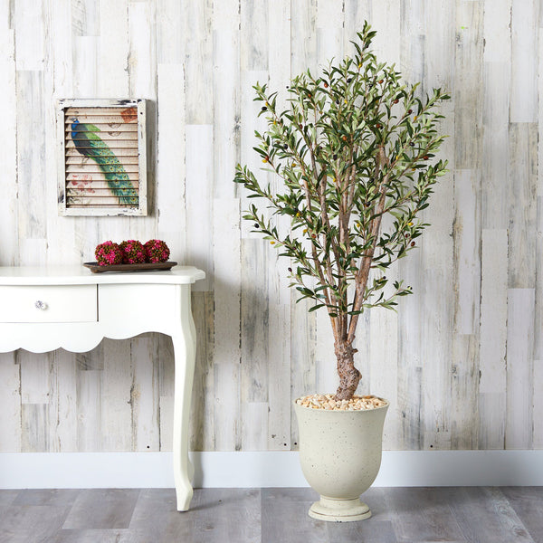 64” Olive Artificial Tree in Decorative Urn