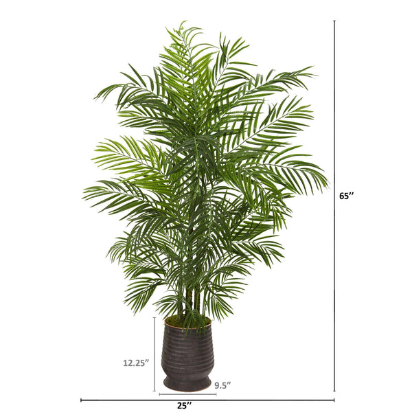 65” Areca Artificial Palm Tree in Decorative Planter(Indoor/Outdoor)