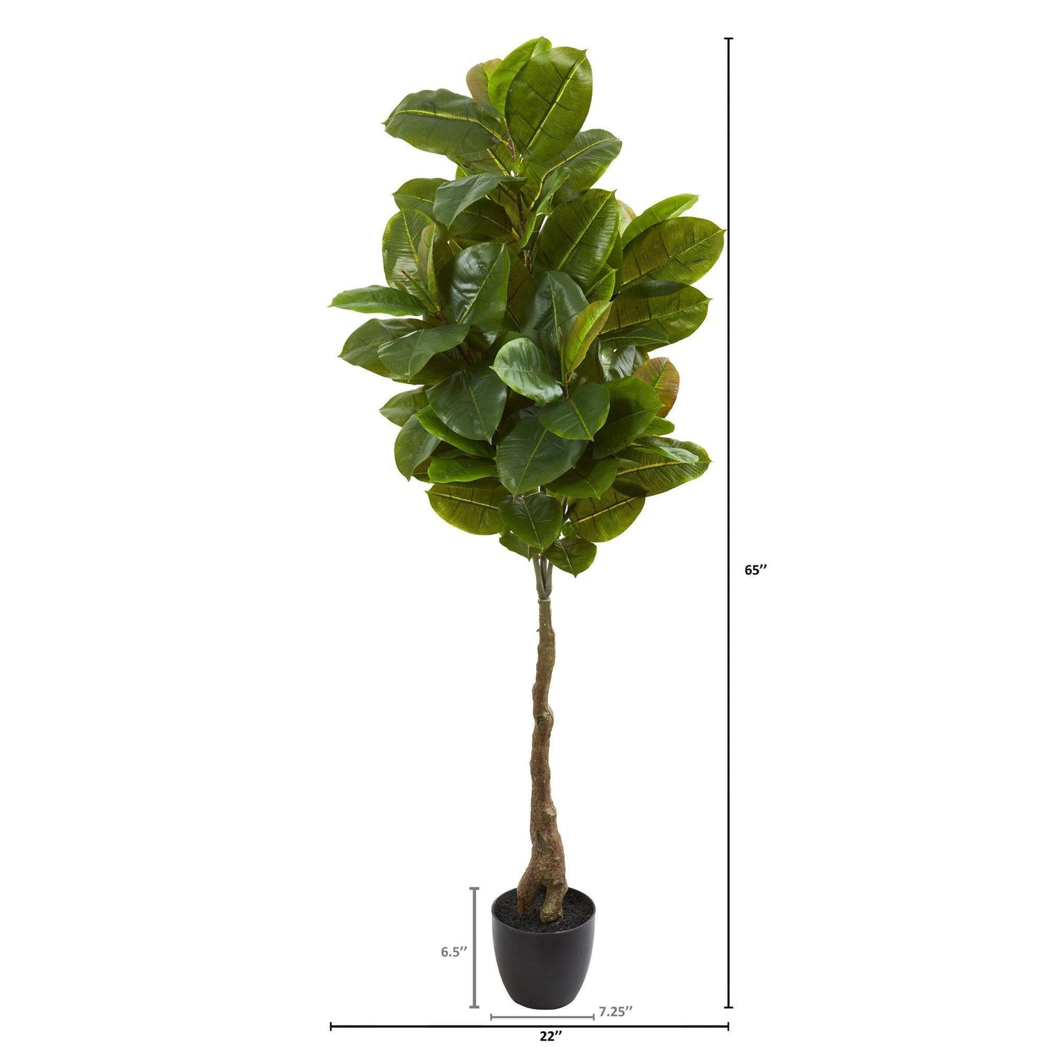 65” Artificial Rubber Leaf Tree (Real Touch)