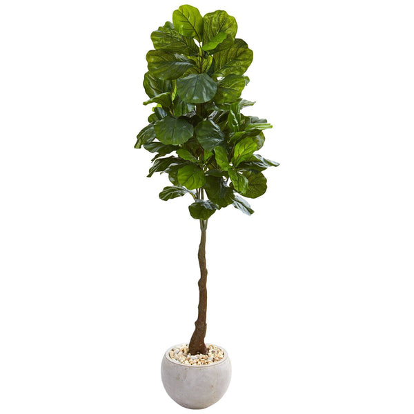 65” Fiddle Leaf Artificial Tree in Sand Colored Planter (Real Touch)