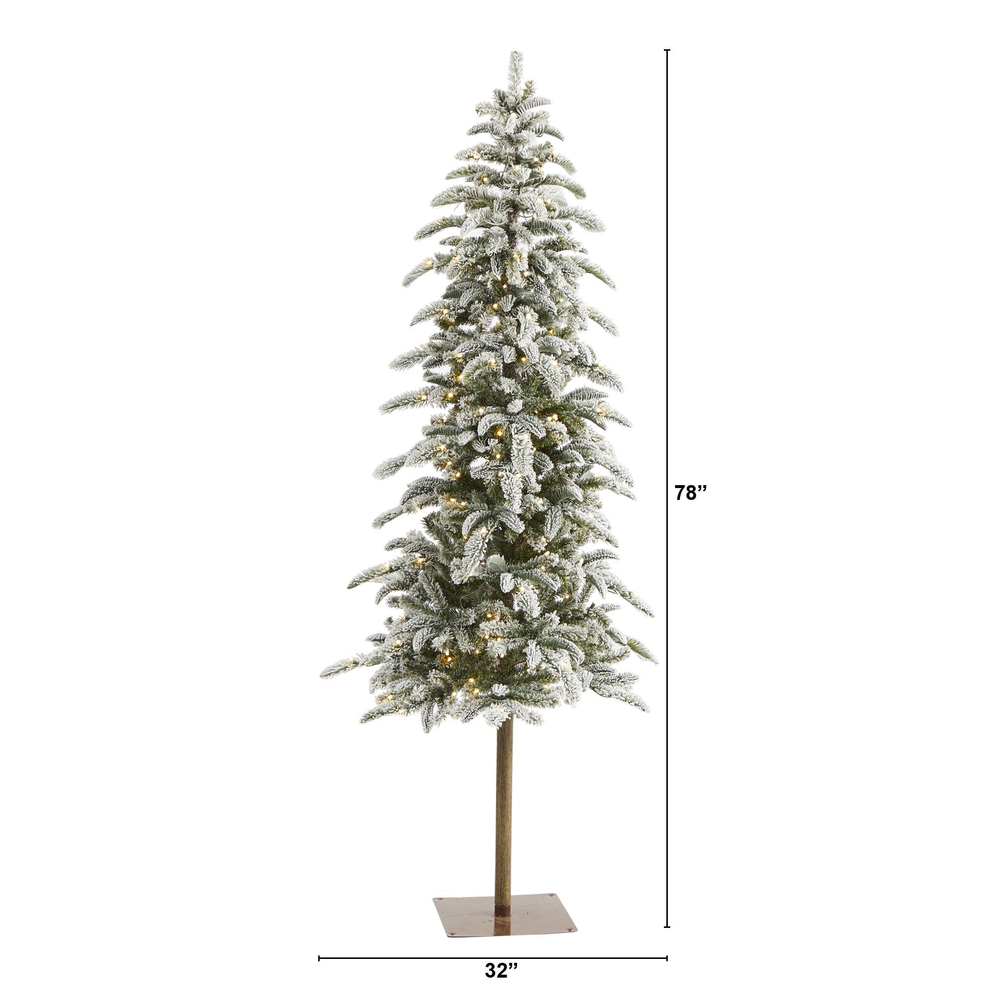 6.5' Flocked Washington Alpine Christmas Artificial Tree with 250