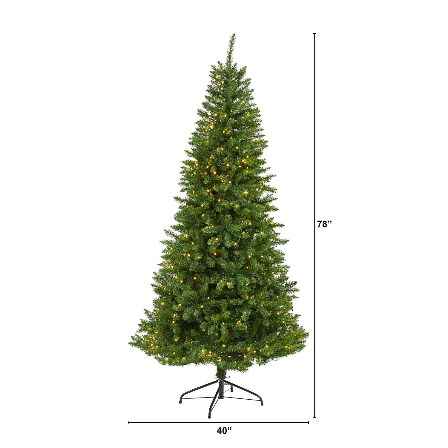 6.5’ Green Valley Fir Artificial Christmas Tree with 350 Clear LED Lights 1125 Bendable Branches