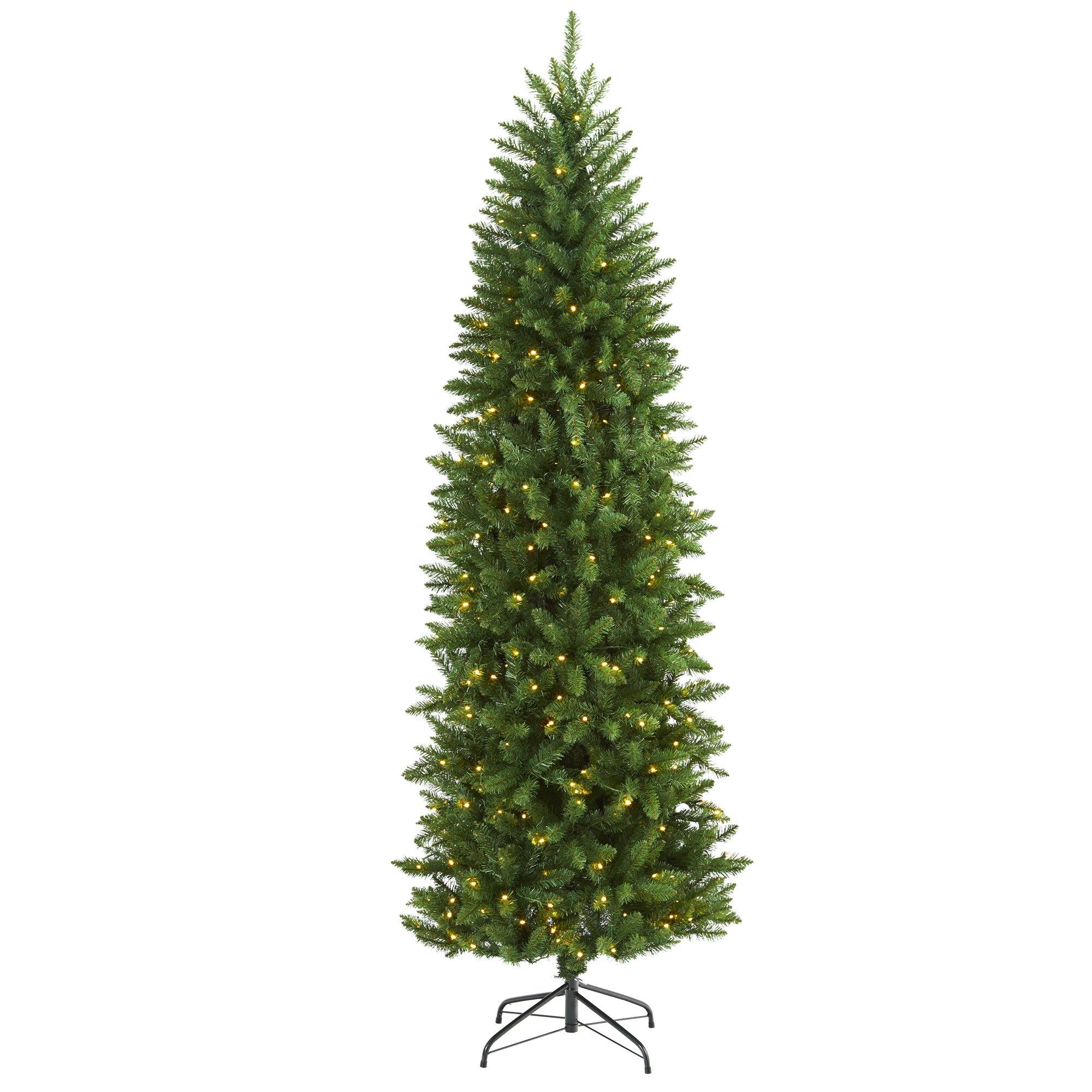 6.5' Slim Green Mountain Pine Artificial Christmas Tree with 300