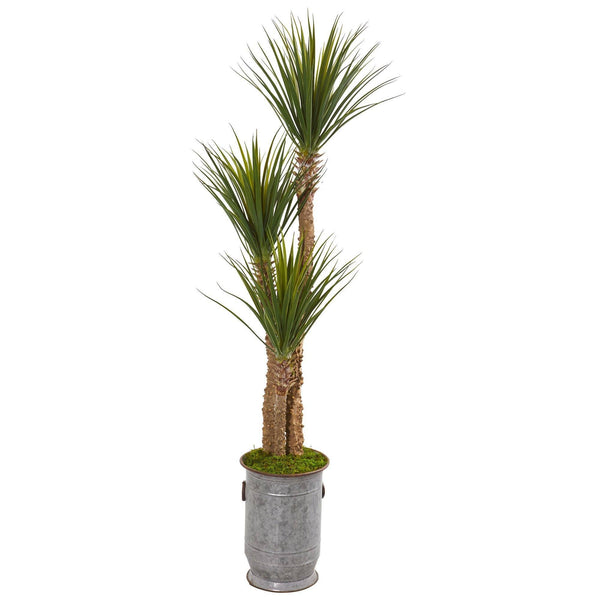 65” Yucca Artificial Tree in Metal Planter