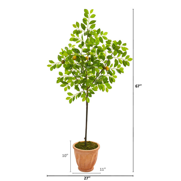 67” Lemon Artificial Tree in Terra-Cotta Planter