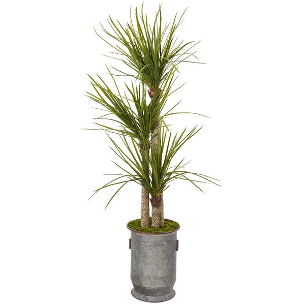 67” Yucca Artificial Tree in Copper Trimmed Metal Planter