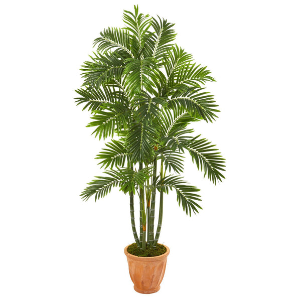 68” Areca Palm Artificial Tree in Orange Planter