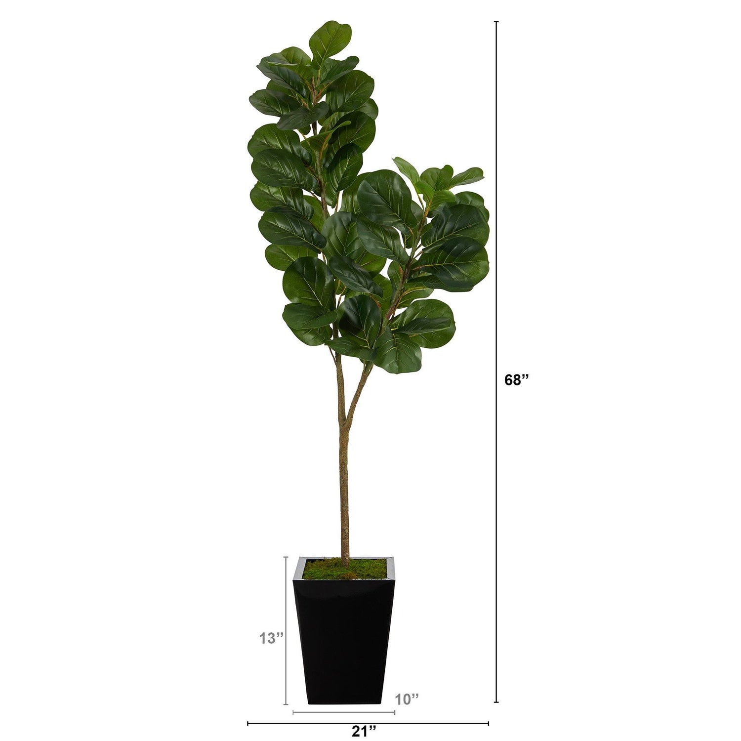 68” Fiddle leaf Fig Artificial Tree in Black Metal Planter