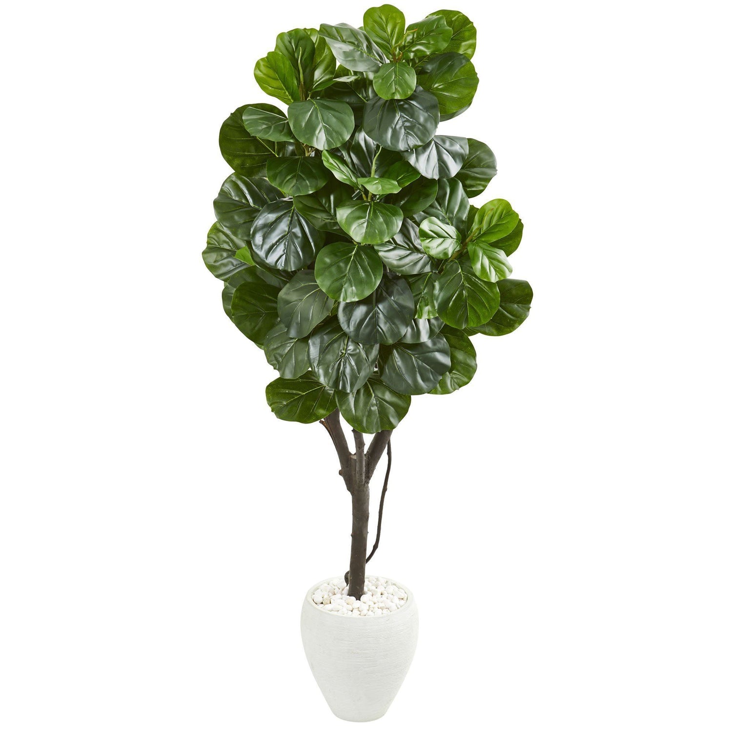 68” Fiddle Leaf Fig Artificial Tree in White Planter