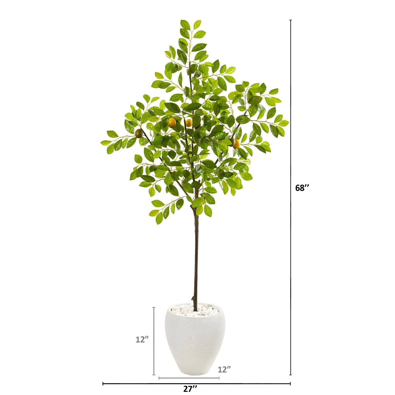 68” Lemon Artificial Tree in White Planter