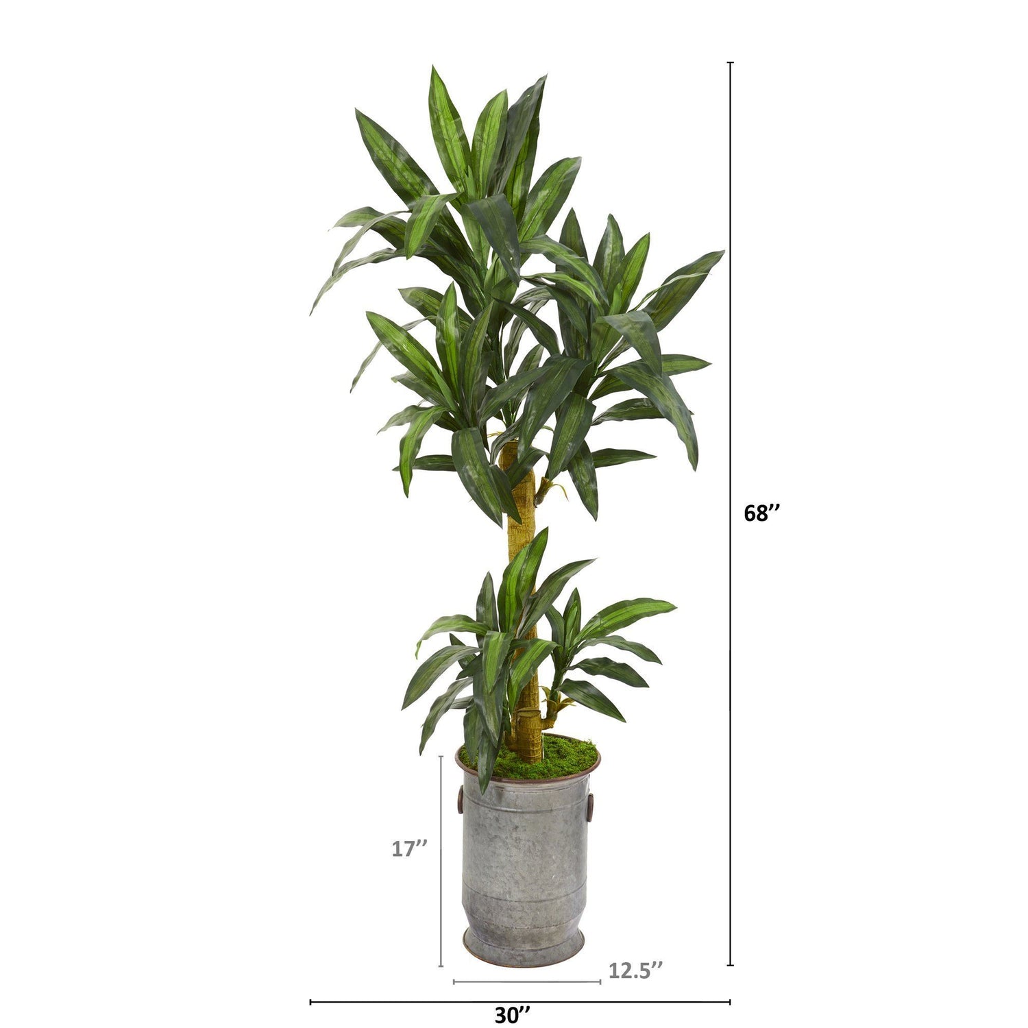 68” Yucca Artificial Plant in Copper Trimmed Metal Planter