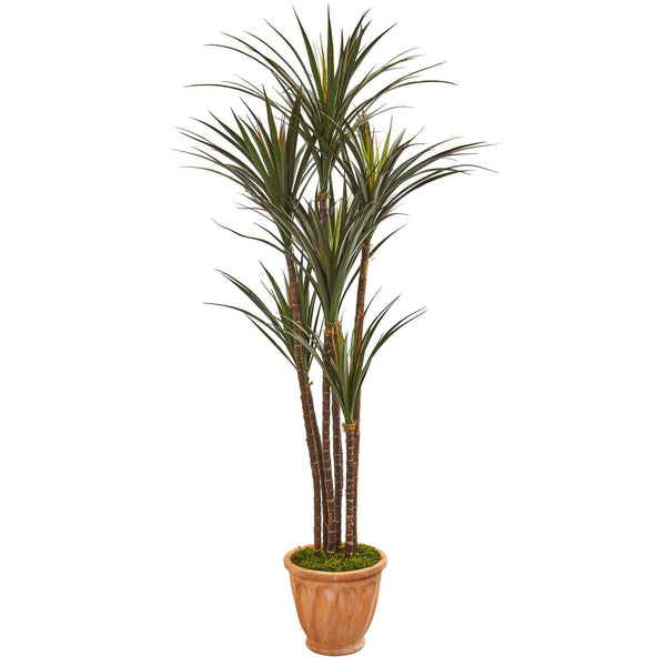 69” Giant Yucca Artificial Tree in Terracotta Planter (Indoor/Outdoor)