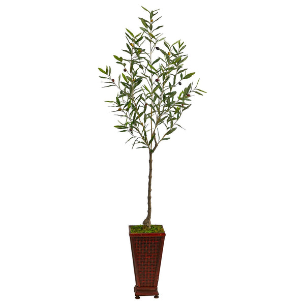 69” Olive Artificial Tree in Decorative Planter