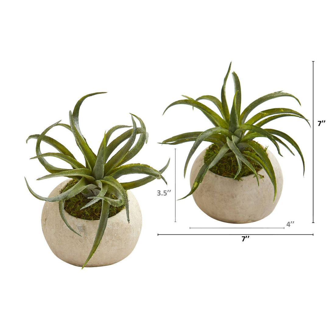 air stone for plants 7” Air Plant Succulent Artificial Plant in Stone Planter (Set of 2)