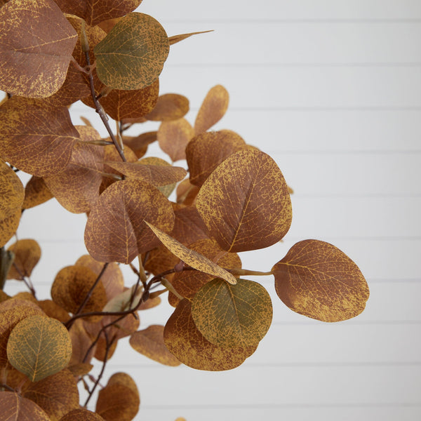 7’ Artificial Autumn Fall Eucalyptus Tree