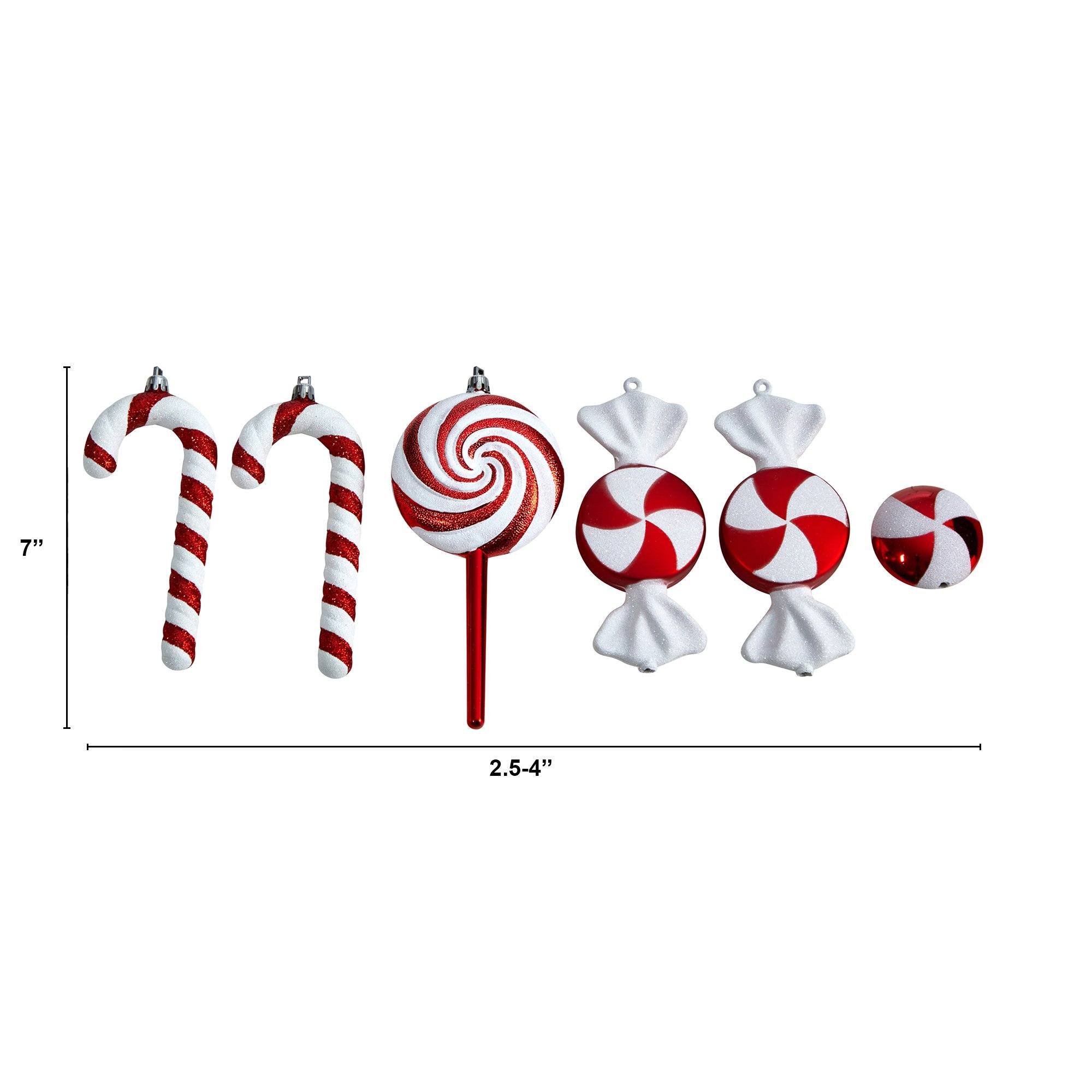 7” Assorted Candy Cane Holiday Christmas Deluxe Shatterproof