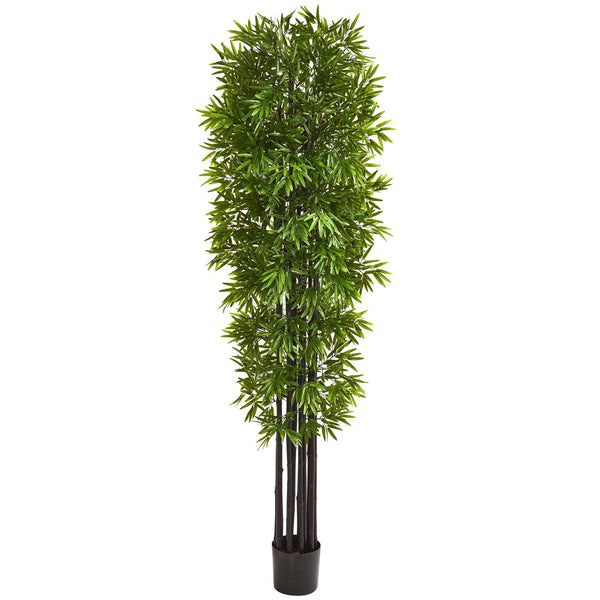 7’ Bamboo Artificial Tree with Black Trunks UV Resistant (Indoor/Outdoor)