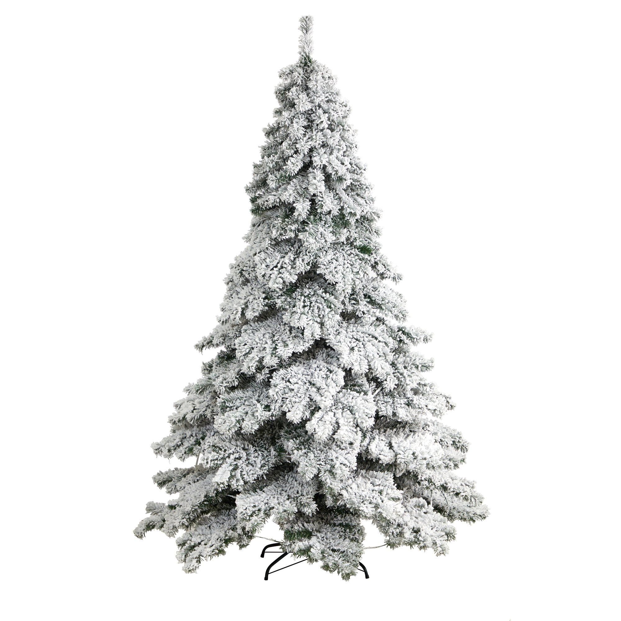 7' Flocked Austria Fir Christmas Tree with 400 Warm White LED