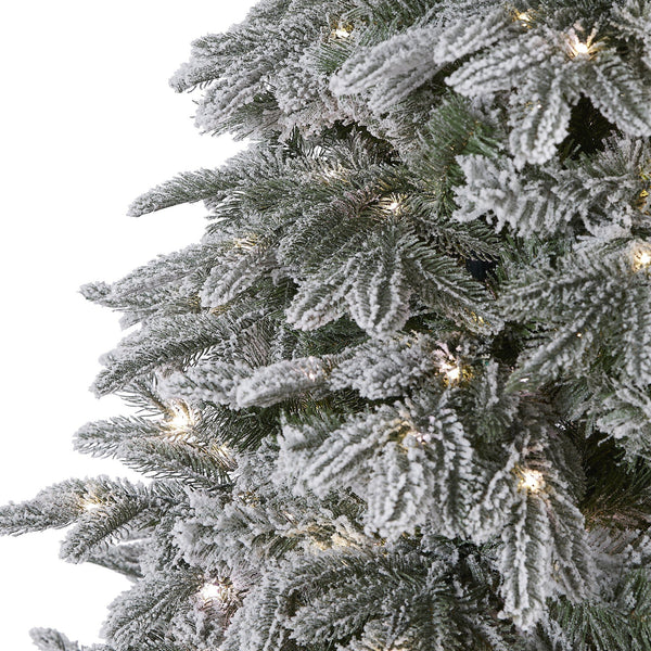 7' Flocked Colorado Mountain Fir Artificial Christmas Tree with 700 ...