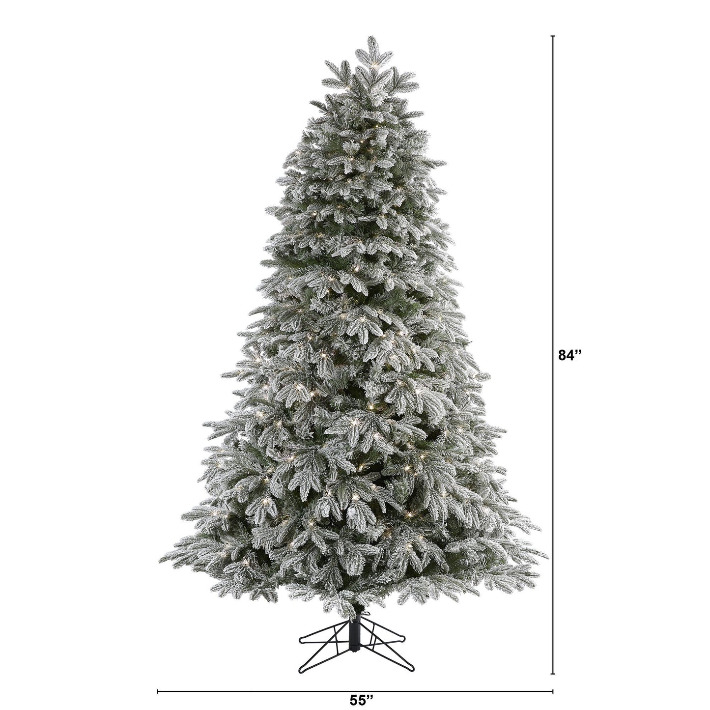7' Flocked Colorado Mountain Fir Artificial Christmas Tree with 700