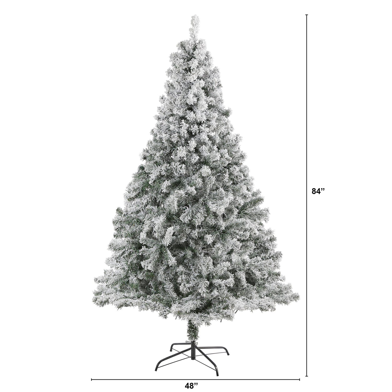 7' Flocked Rock Springs Spruce Artificial Christmas Tree with 800 Bendable Branches