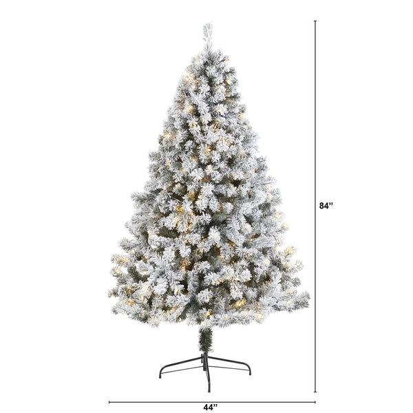 Dropship 6.5ft Pre-Lit Artificial Flocked Christmas Tree With 350