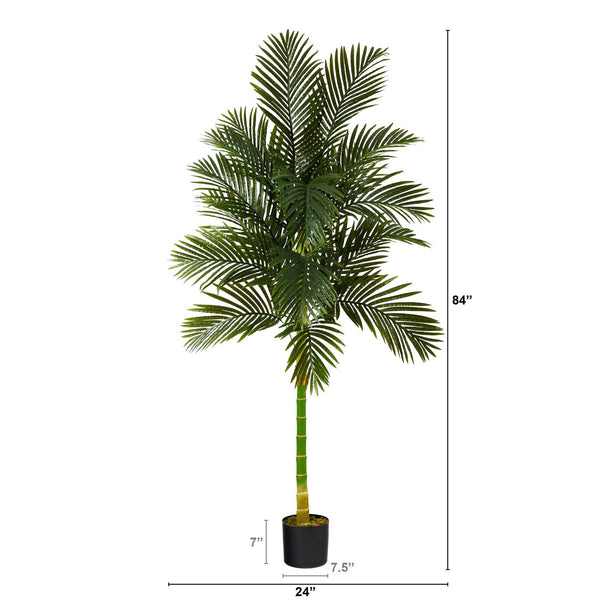 7’ Single Stalk Golden Cane Artificial Palm Tree
