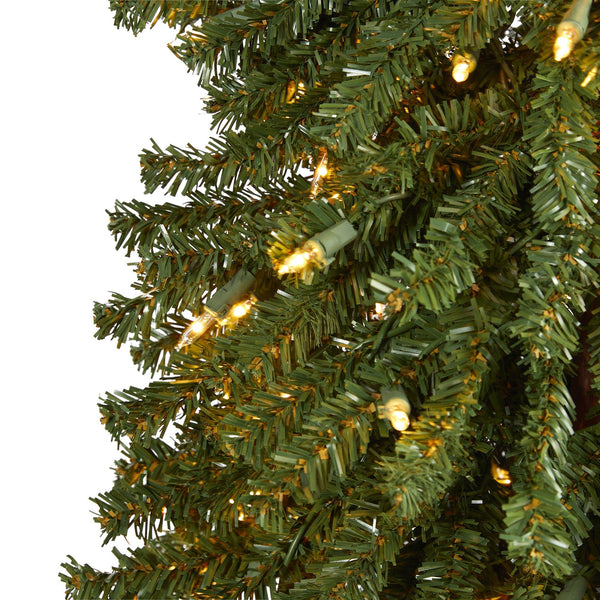 7’ Grand Alpine Artificial Christmas Tree with 400 Clear Lights and 950 Bendable Branches on Natural Trunk