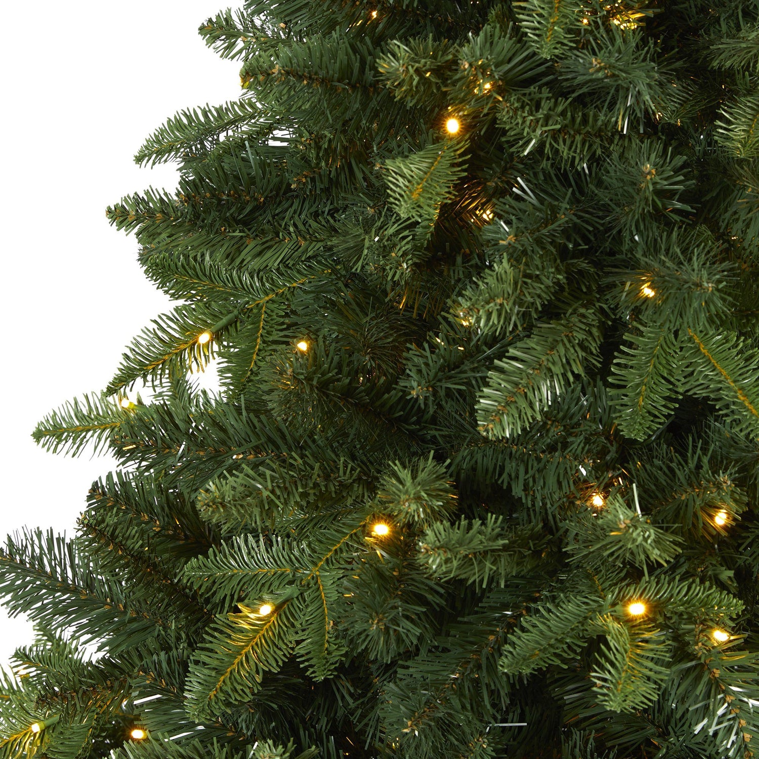7’ Grand Teton Spruce Flat Back Artificial Christmas Tree with 220 Clear LED Lights and 953 Bendable Branches