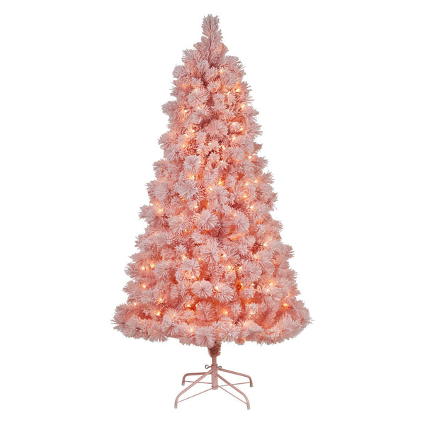 7' Holiday Pink Cashmere Christmas Tree with 300 lights and 599 Bendable Branches