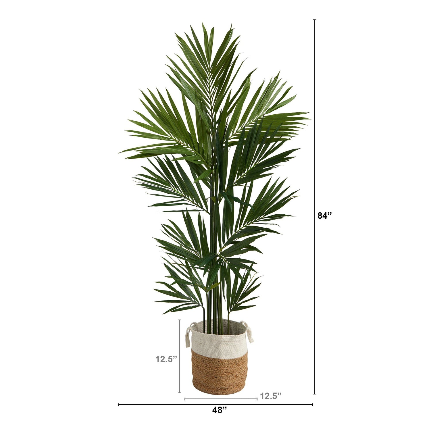 7’ Kentia Artificial Palm in Handmade Natural Jute and Cotton Planter