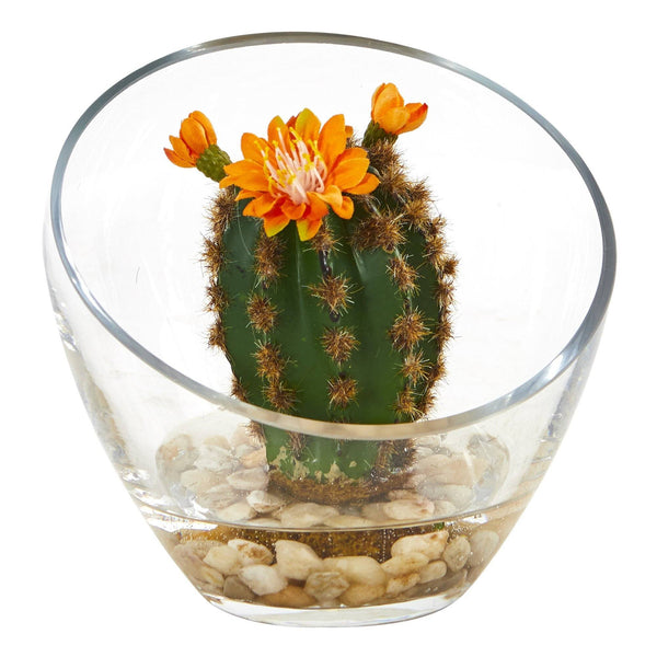 7” Mixed Succulent Artificial Plant in Glass Vase (Set of 3)
