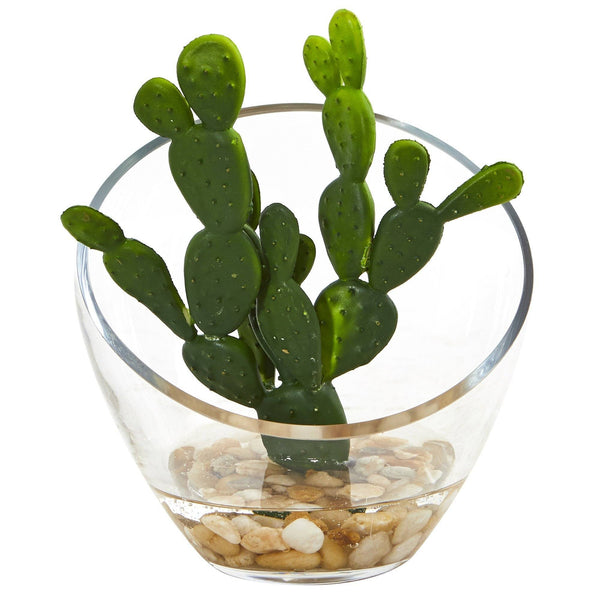 7” Mixed Succulent Artificial Plant in Glass Vase (Set of 3)