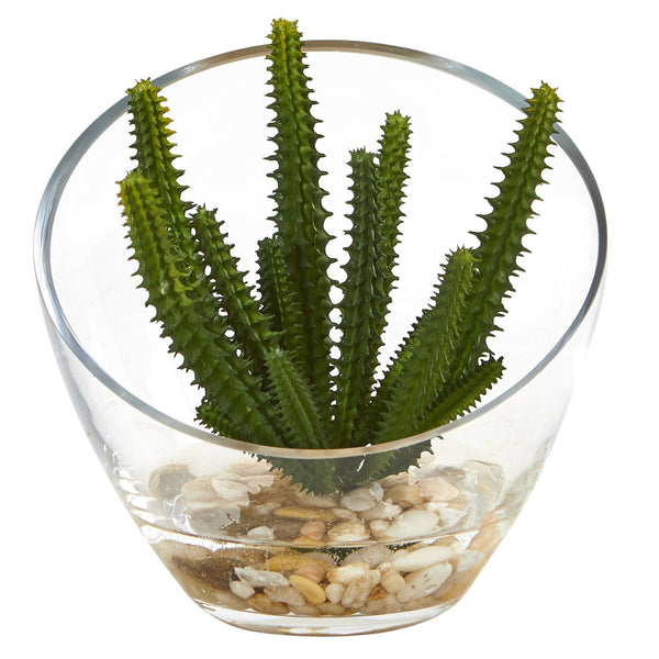 7” Mixed Succulent Artificial Plant in Glass Vase (Set of 3)