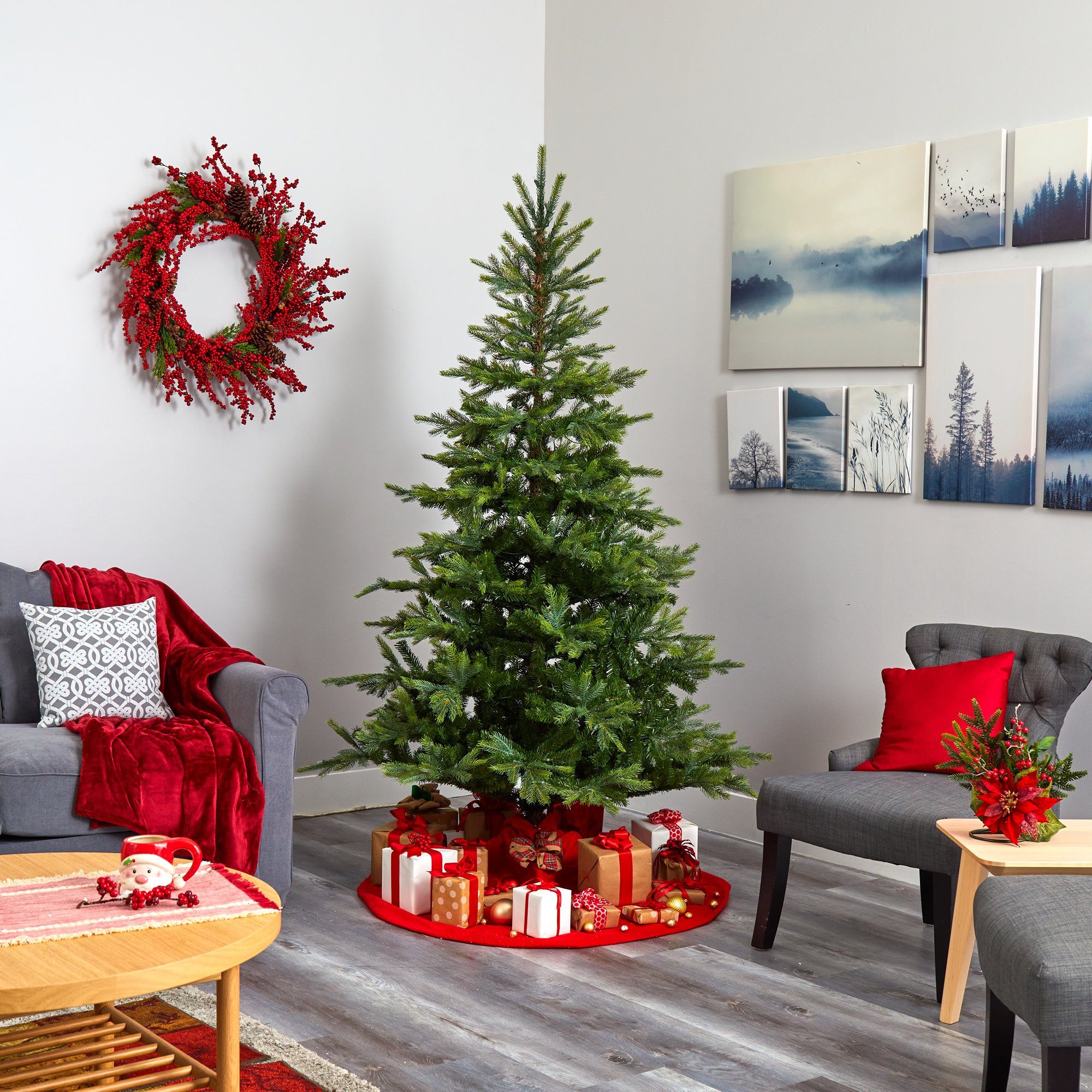 7' North Carolina Spruce Artificial Christmas Tree with 450 Clear
