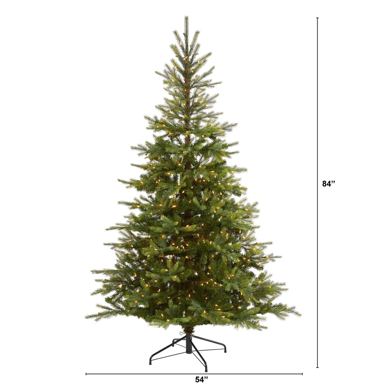 7’ North Carolina Spruce Artificial Christmas Tree with 450 Clear Lights and 931 Bendable Branches