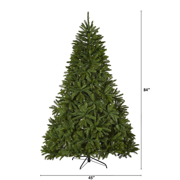 7’ Sierra Spruce “Natural Look” Artificial Christmas Tree with 500 Clear LED Lights and 2213 Tips