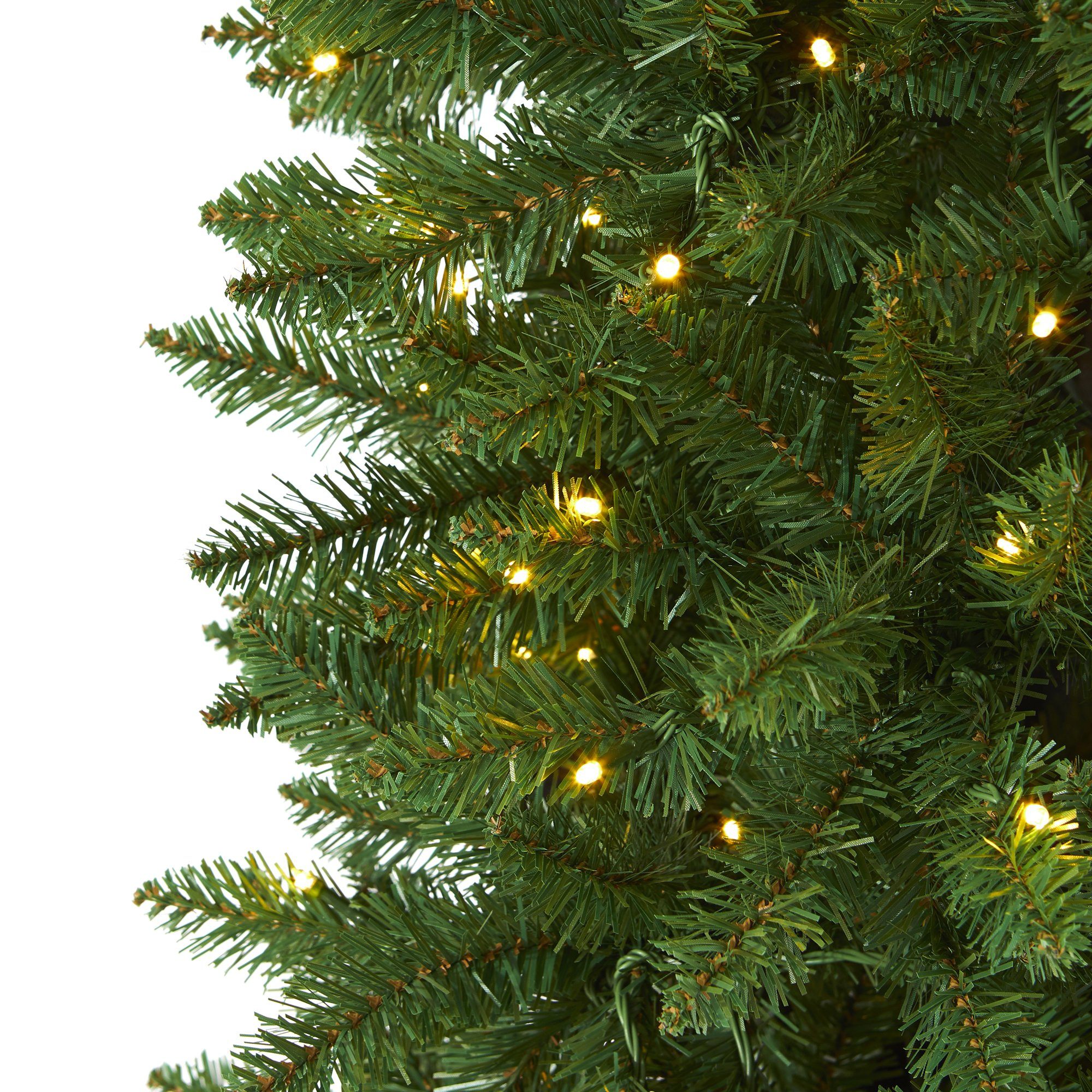 7' Slim Green Mountain Pine Artificial Christmas Tree with 300