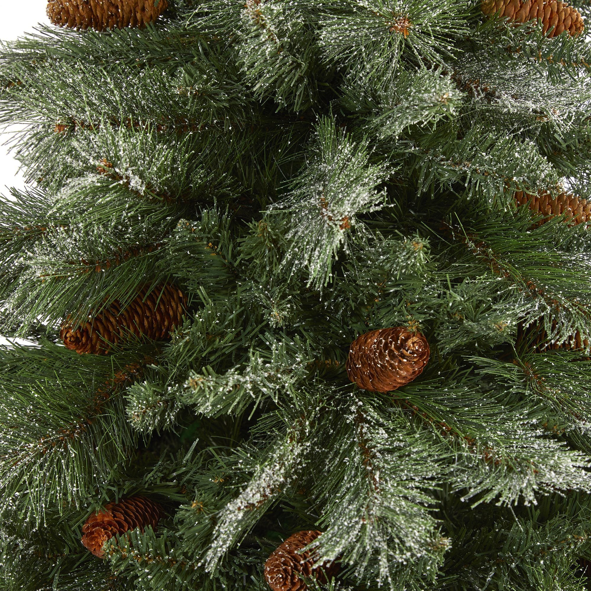7’ Snowed French Alps Mountain Pine Artificial Christmas Tree with 833 ...
