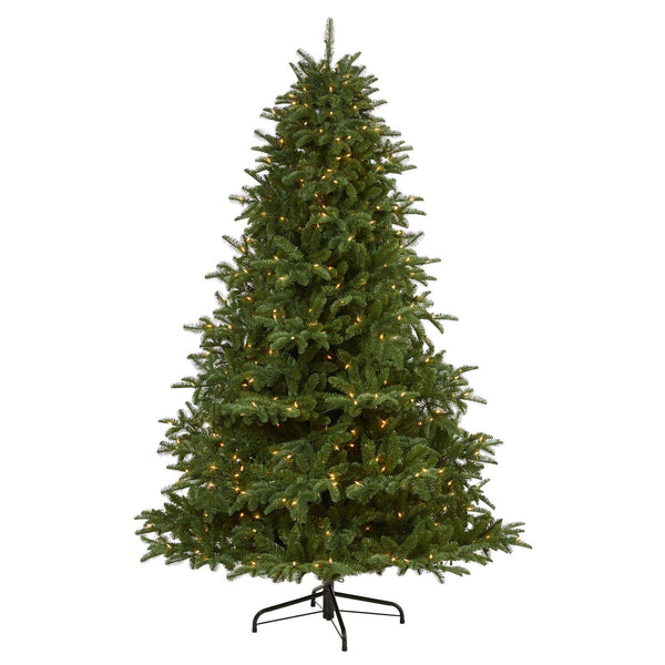 7’ South Carolina Spruce Artificial Christmas Tree with 500 White Warm Lights and 2644 Bendable Branches