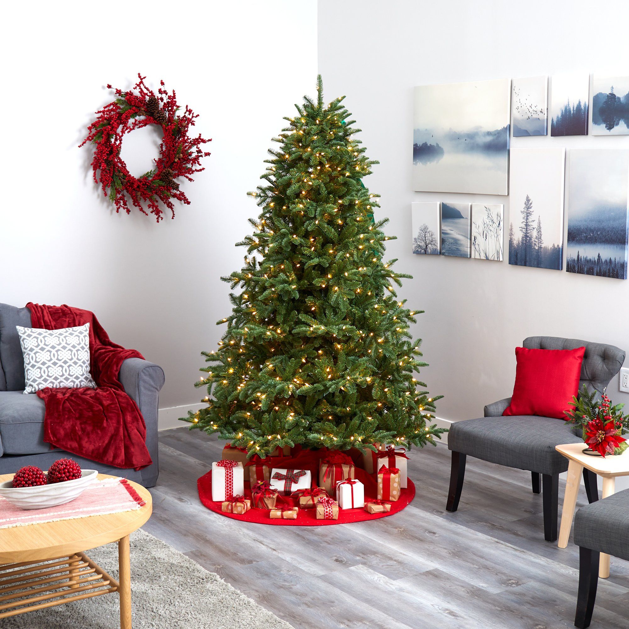 7' South Carolina Spruce Artificial Christmas Tree with 500 White