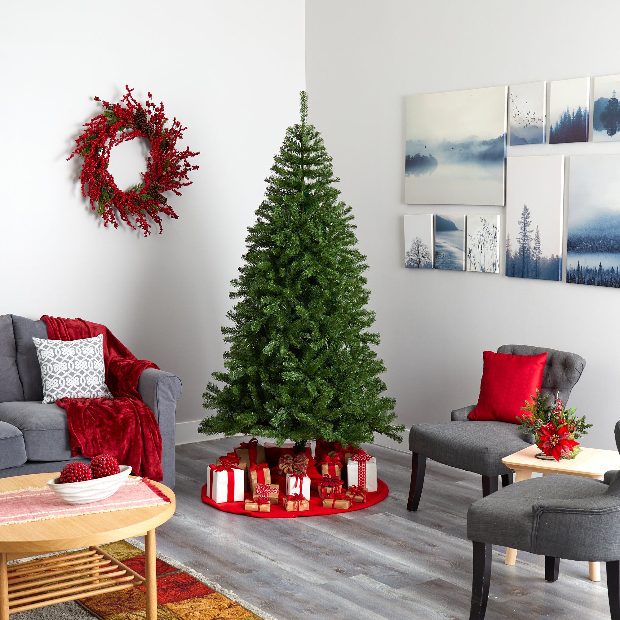 7' Springfield Artificial Christmas Tree with 400 Warm Clear