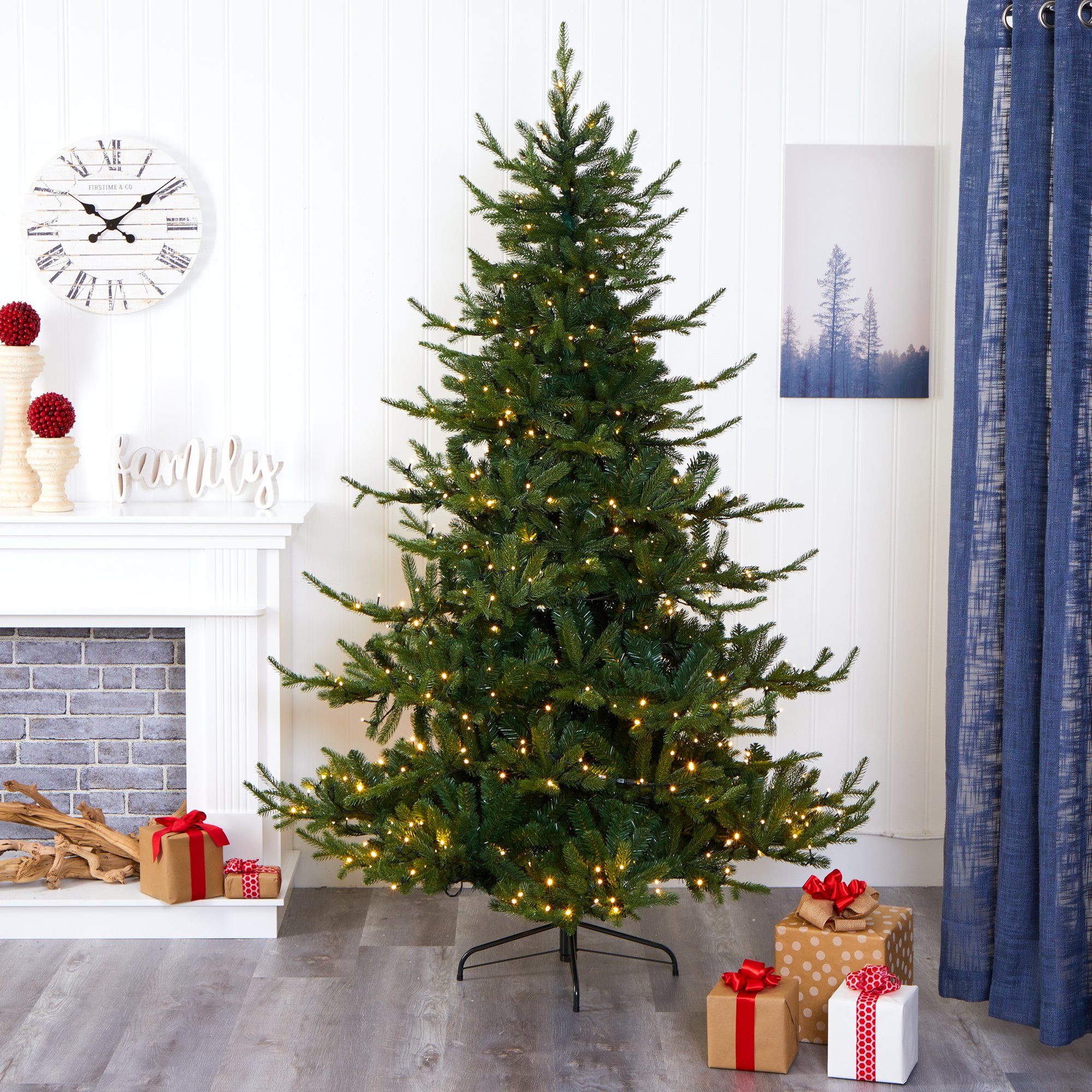 fabulous NORDICFIRTREE スウェーデン クリスマス 7' Swedish Fir Artificial Christmas Tree with 500 Warm White LED