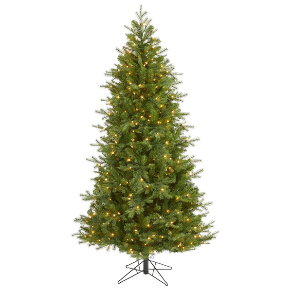 7' Vienna Fir Artificial Christmas Tree with 450 Warm White Lights and 843 Bendable Branches