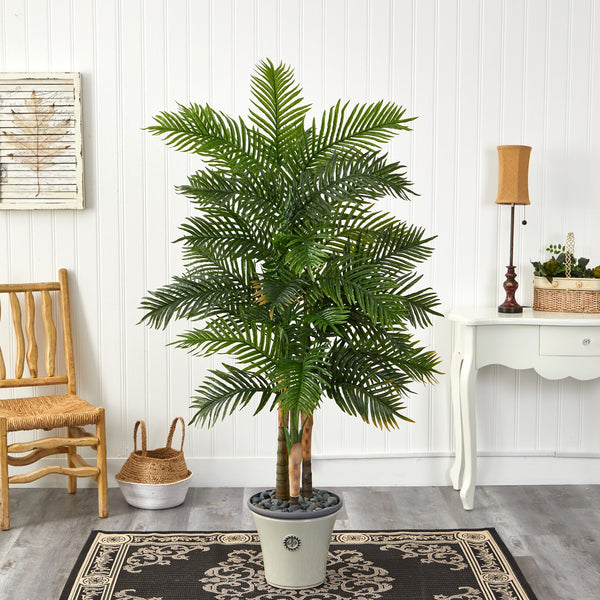 70” Areca Palm Artificial Tree in Decorative Planter (Real Touch)