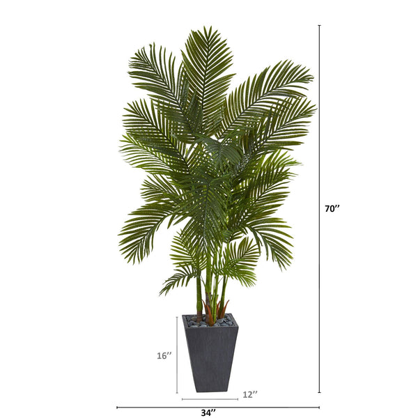 70” Areca Palm Artificial Tree in Slate Planter